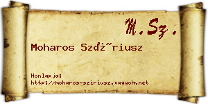Moharos Szíriusz névjegykártya